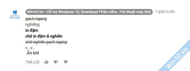 Cách viết chữ in đậm, in nghiêng, gạch ngang trên Comment Youtube, Google Plus