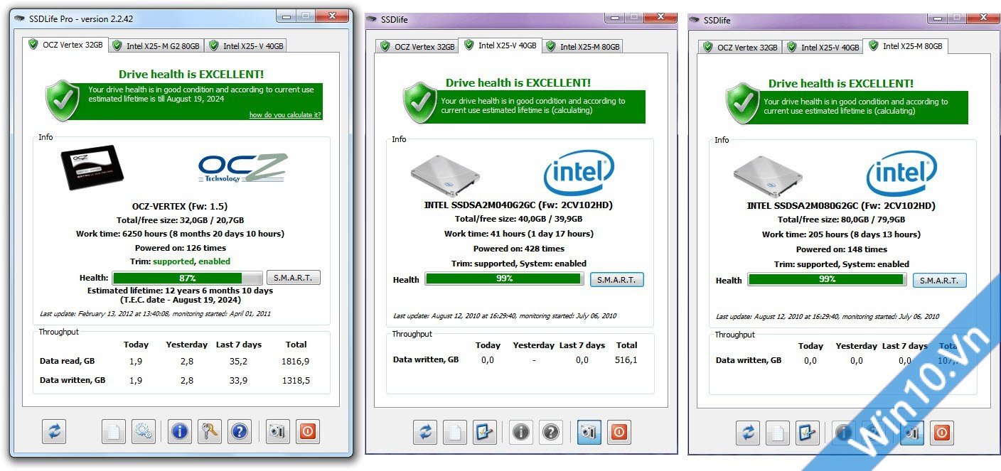 SSDLife Pro kiểm tra ổ cứng SSD
