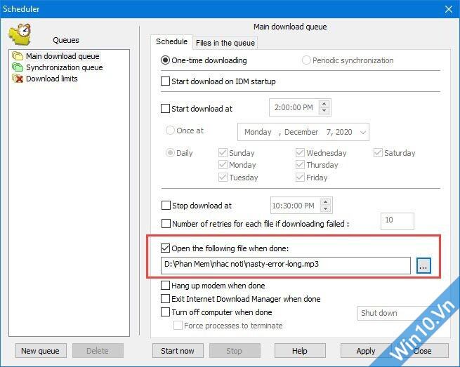 Thông báo khi download xong