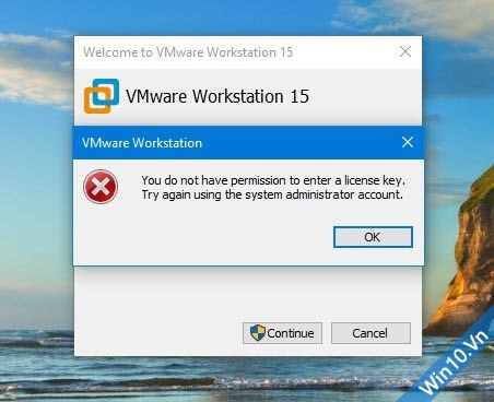 You do not have permission to enter a license key. Try again using the system administrator account.