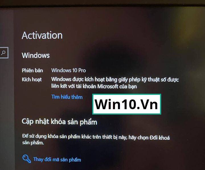 Active Win 10 Pro bằng giấy phép kỹ thuật số được liên kết với tài khoản Microsoft của bạn