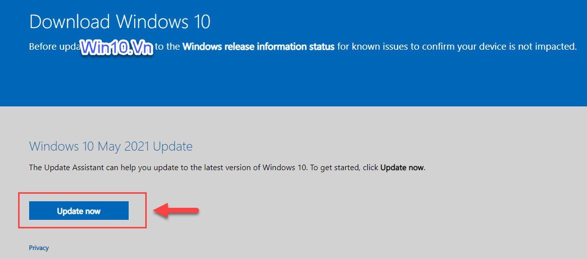 Update now Windows 10