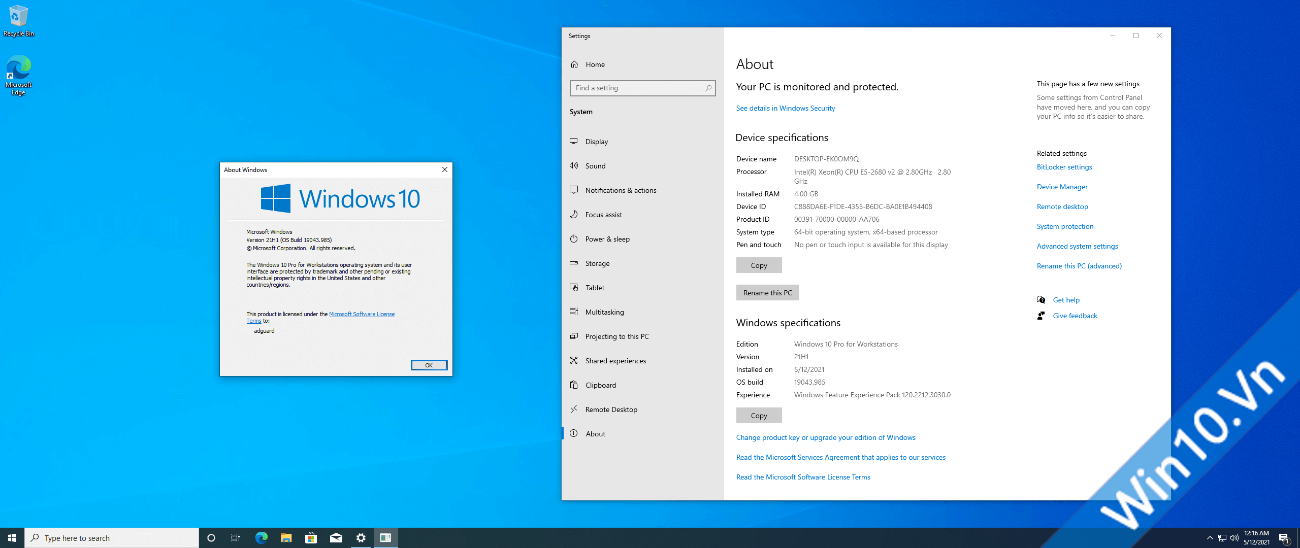 Windows 10 21H1 62in2