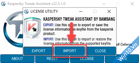 Import license Kaspersky