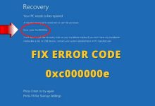 win 10 0xc00000e